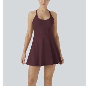 Elegant Burgundy Halter Dress